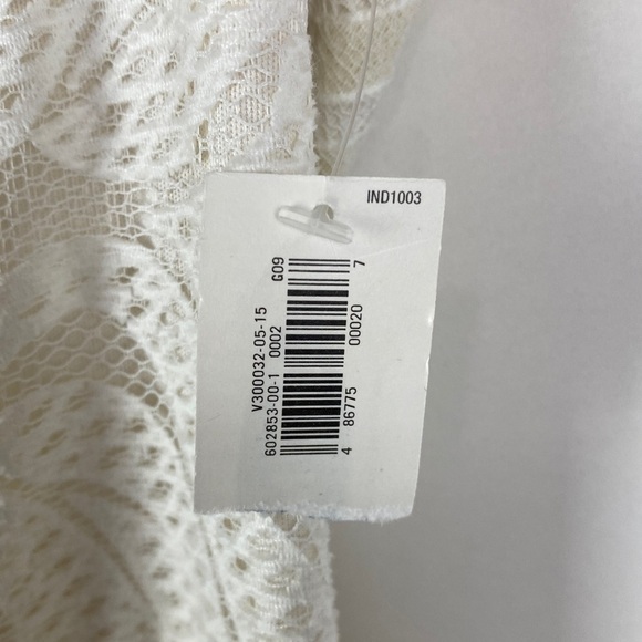 Old Navy Ivory 2-Layer Lace Mesh Keyhole Back Side Zip Dress Women's Medium NEW - Picture 11 of 14